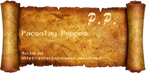 Pacsolay Poppea névjegykártya